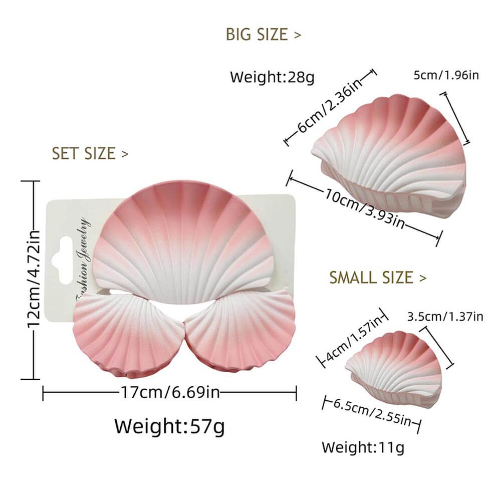 3PCS Dreamy Shell Hair Claw Clips Set