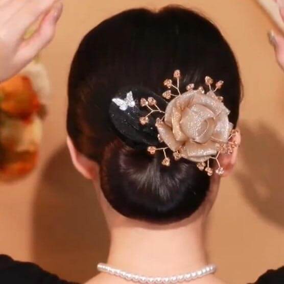 Flower Butterfly Bun Maker Hair Twisted Clips