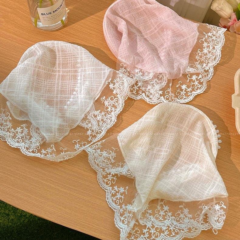 French Triangle Lace headband and headscarf