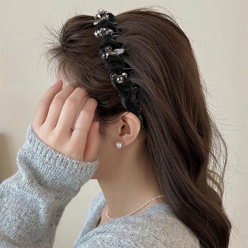 Handmade Organza Crystal Claw Headband