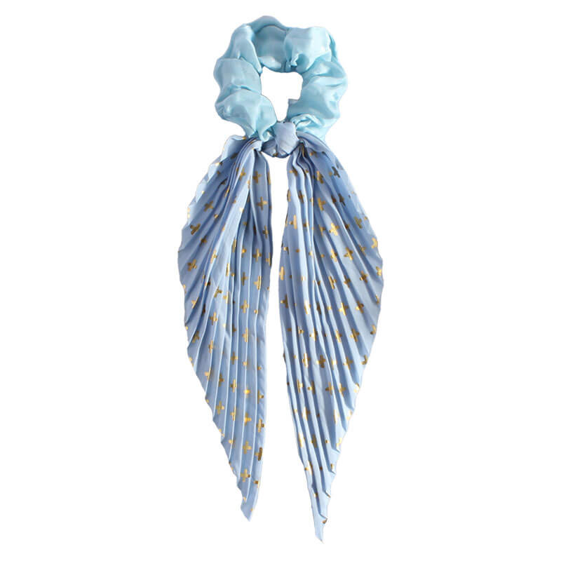 Vintage Handmade Pleated Scrunchie with Ribbon
