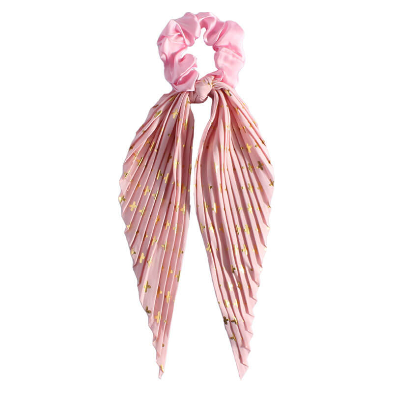Vintage Handmade Pleated Scrunchie with Ribbon