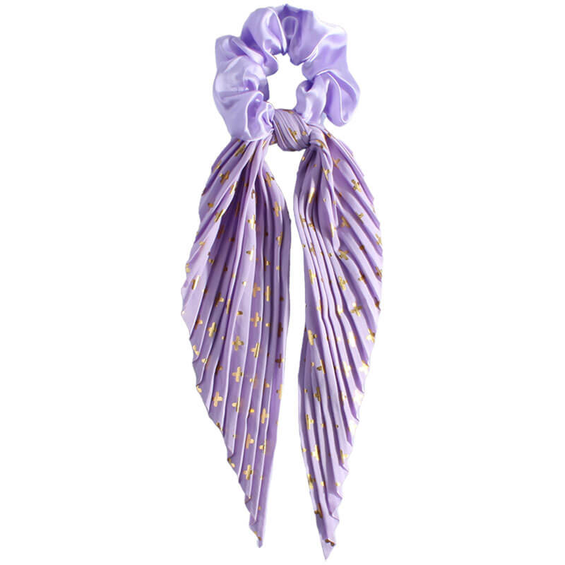 Vintage Handmade Pleated Scrunchie with Ribbon