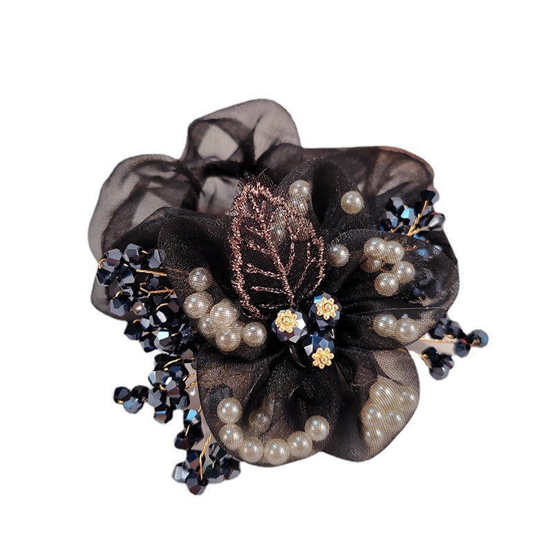 Large Mesh Flower Ponytail Holder Hair Scruchies