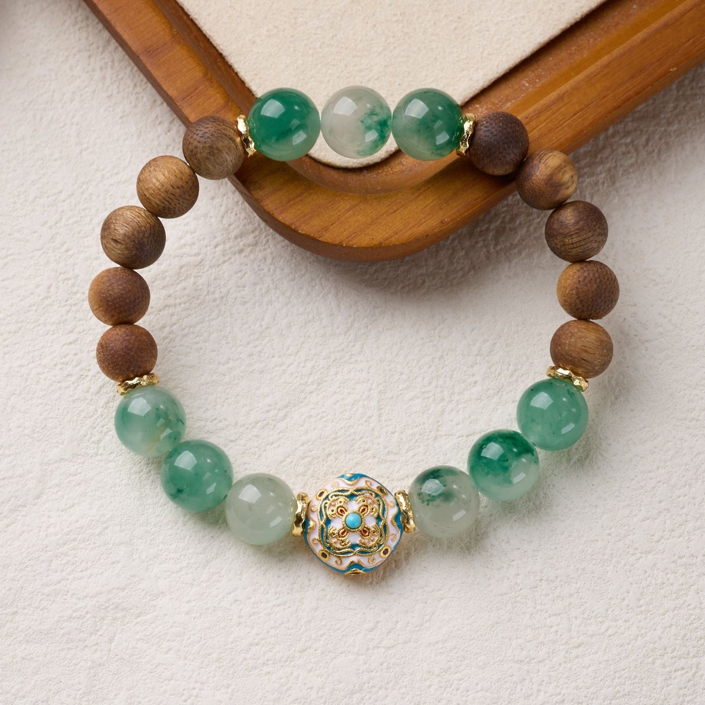 Natural African Emerald  Agarwood Bracelet