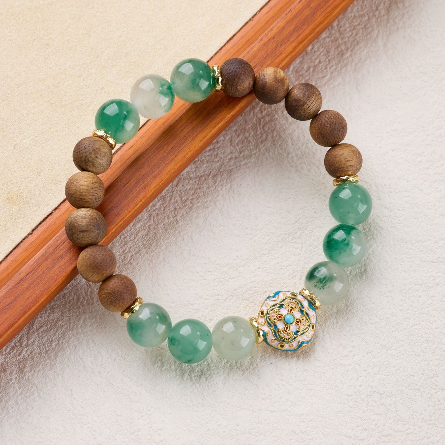 Natural African Emerald  Agarwood Bracelet
