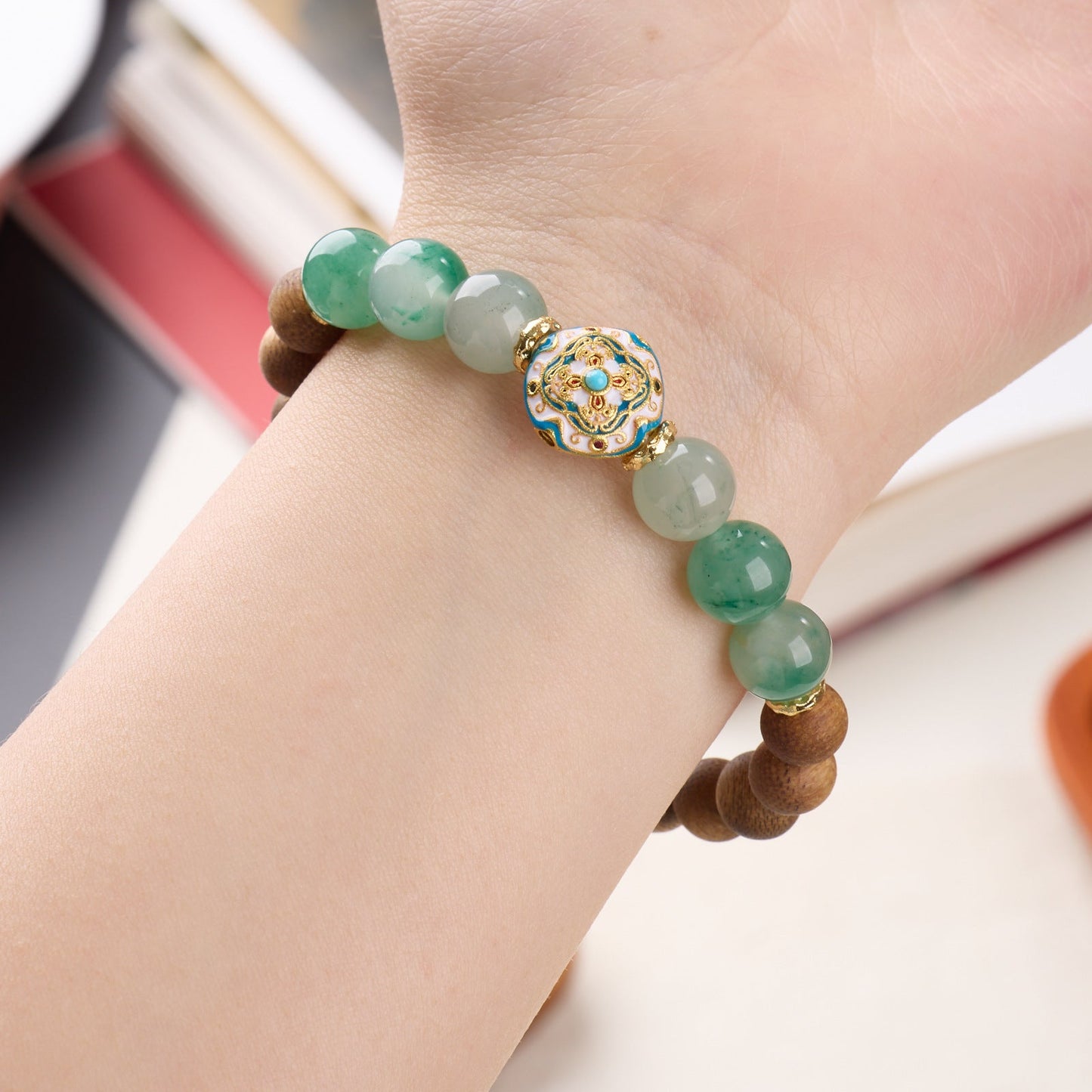 Natural African Emerald  Agarwood Bracelet