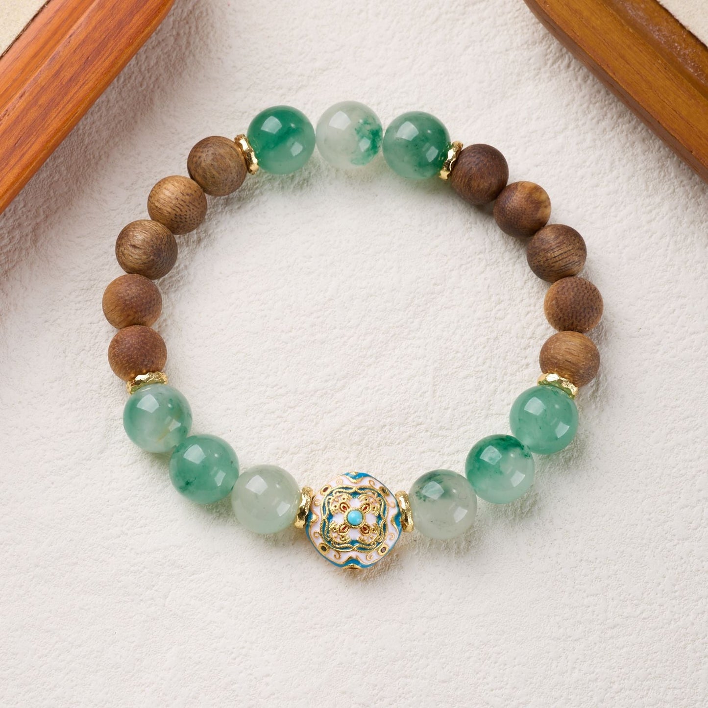 Natural African Emerald  Agarwood Bracelet