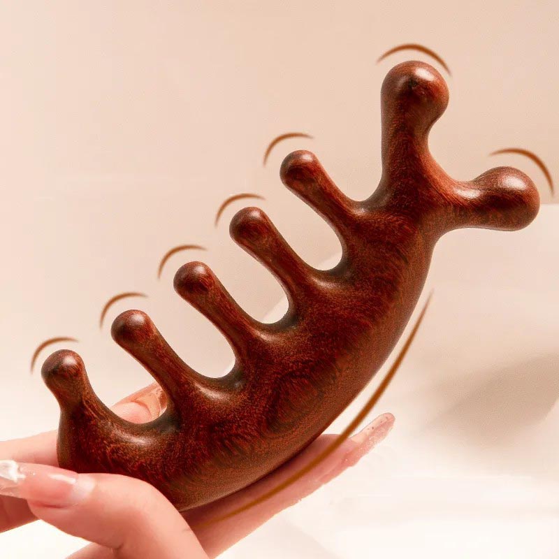 SheFav Natural Sandalwood Scalp Massager Combs