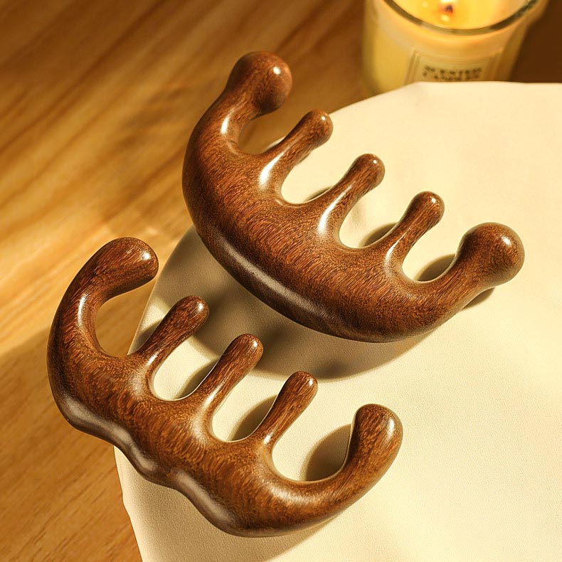 SheFav Natural Sandalwood Scalp Massager Combs