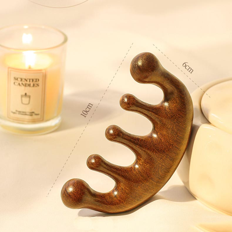 SheFav Natural Sandalwood Scalp Massager Combs