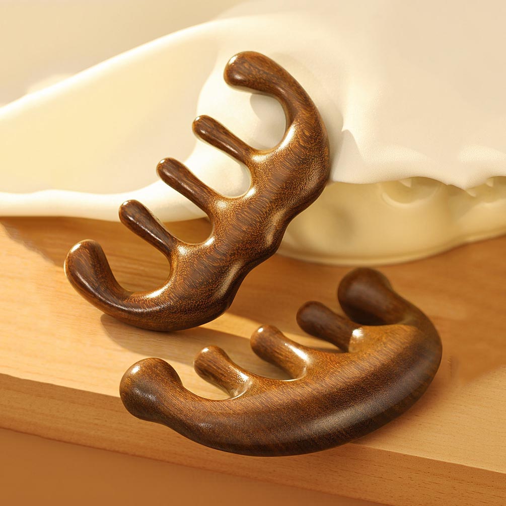 SheFav Natural Sandalwood Scalp Massager Combs