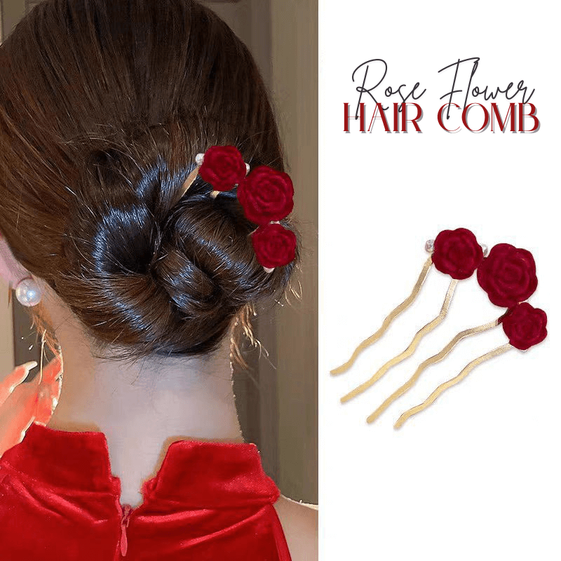 Rose Flower Hair Combs Bun Maker Updo Tools