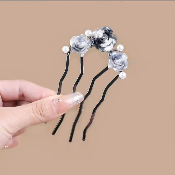 Rose Flower Hair Combs Bun Maker Updo Tools