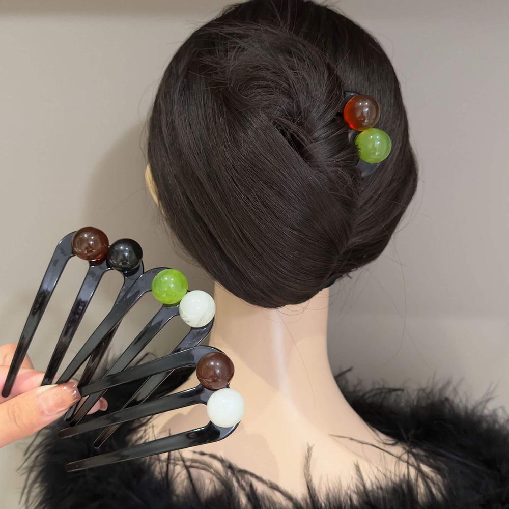 Vintage Beads Updo Bun Maker Hair Comb Hairpins