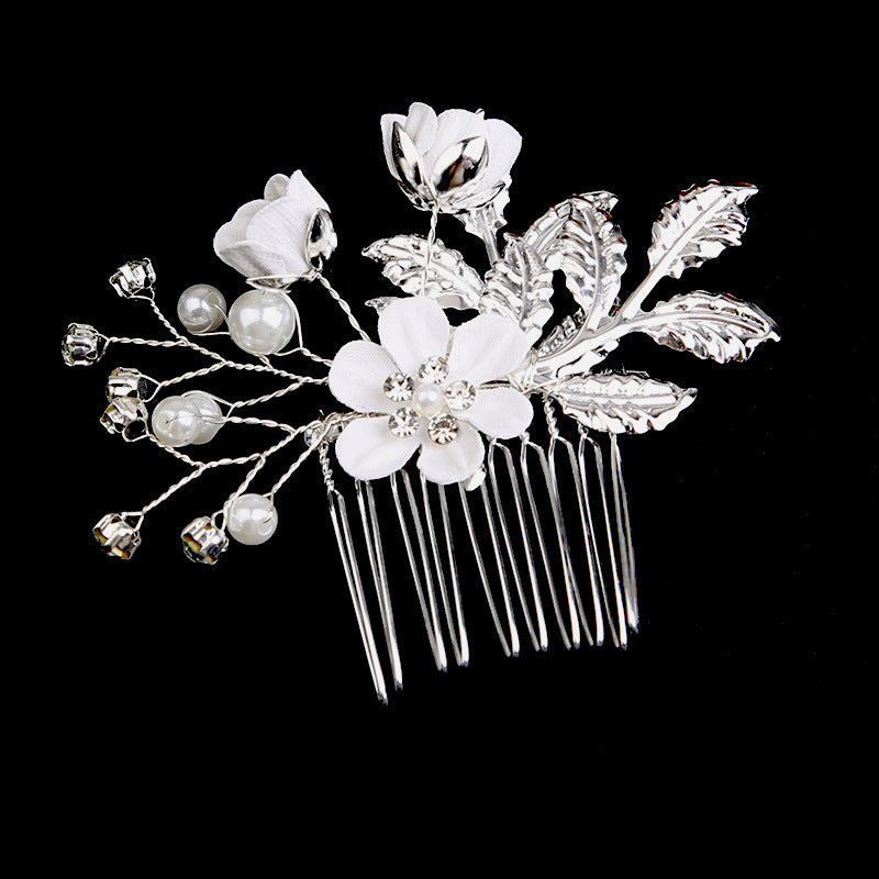 Wedding Bridal Silver Leaves Flower Hair Combs