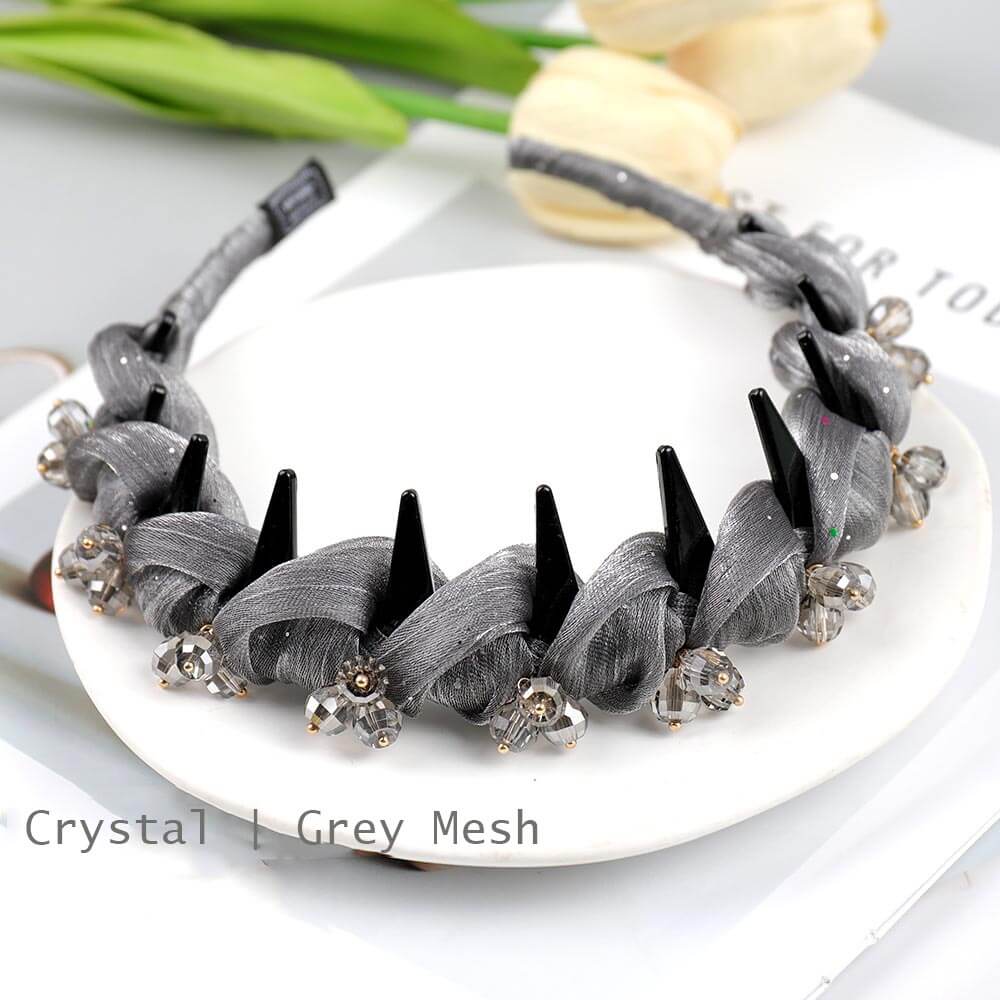 Handmade Organza Crystal Claw Headband