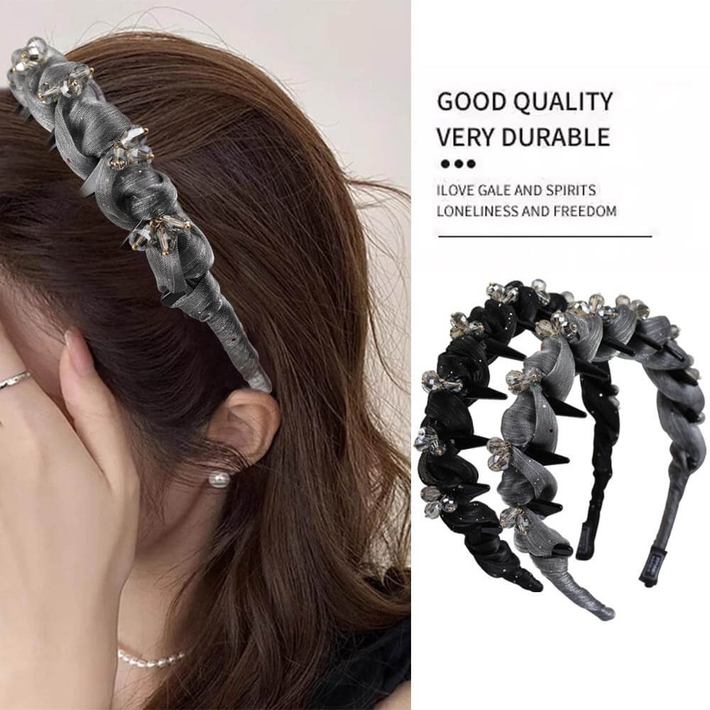 Handmade Organza Crystal Claw Headband