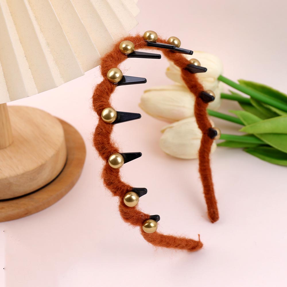 Handmade Pearl Knitted Headband with Claws