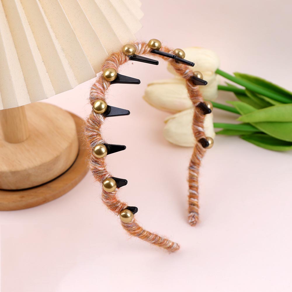 Handmade Pearl Knitted Headband with Claws
