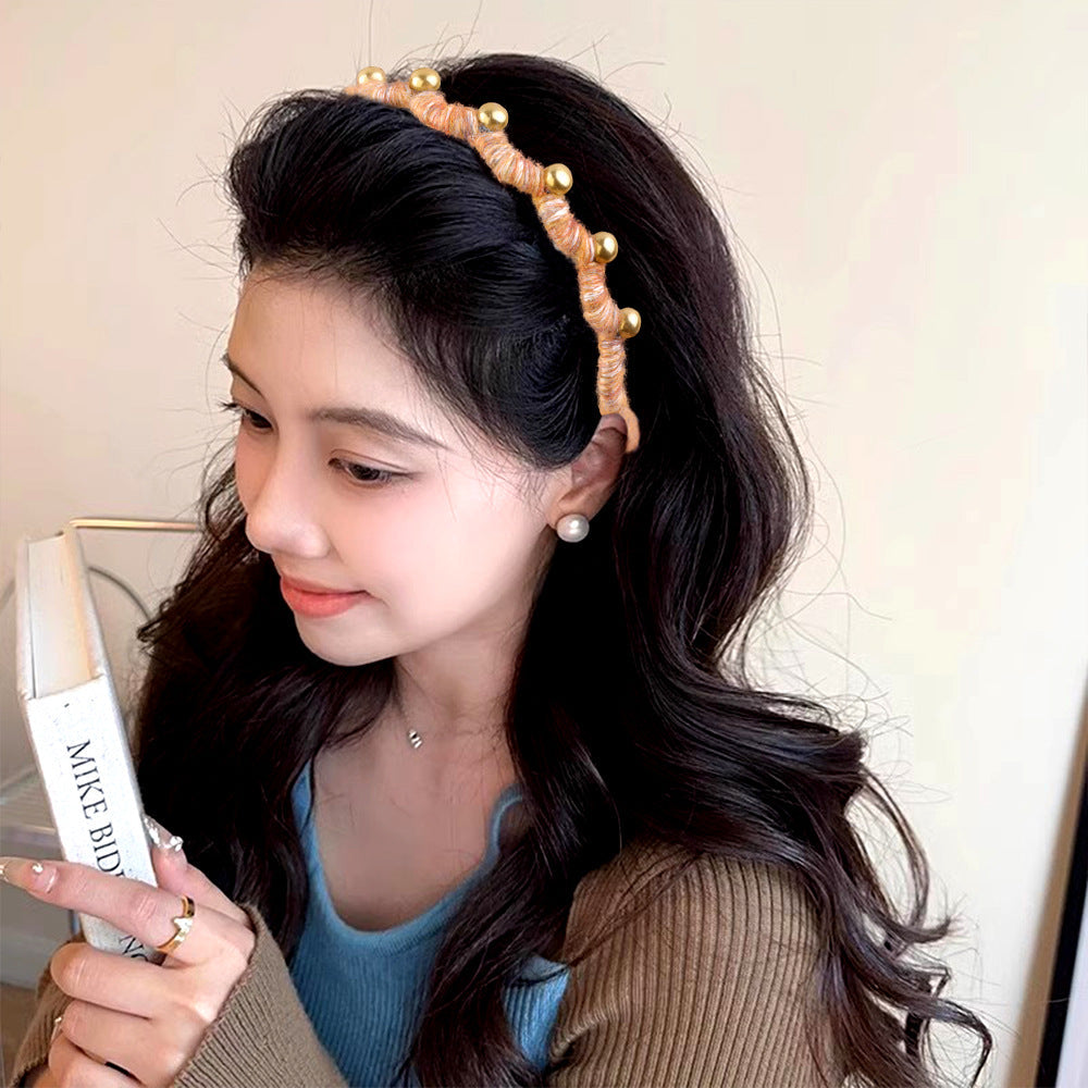Handmade Pearl Knitted Headband with Claws