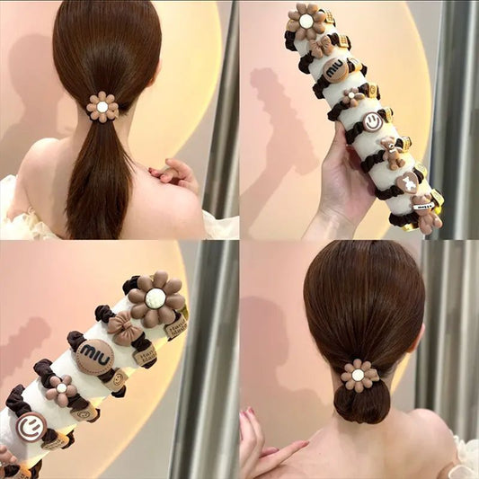 Smile Flower Elastic Hair Bands Scrunchies