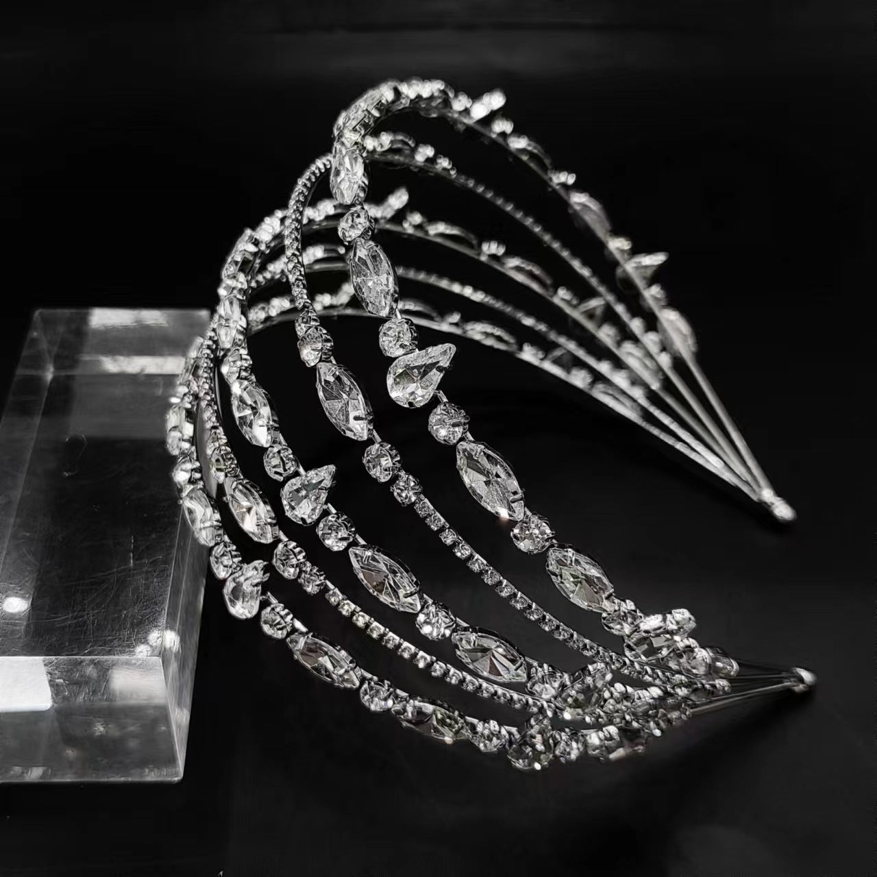 Stunning Multi-layered Crtstal Headband for Bride