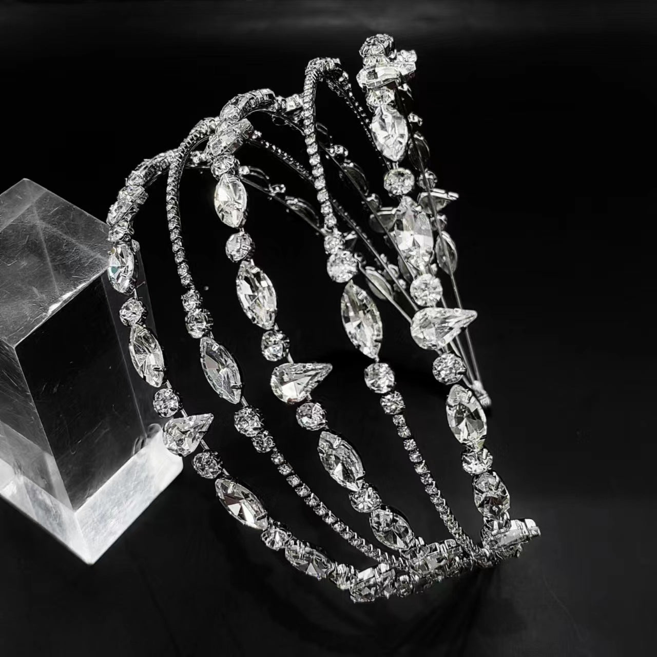 Stunning Multi-layered Crtstal Headband for Bride