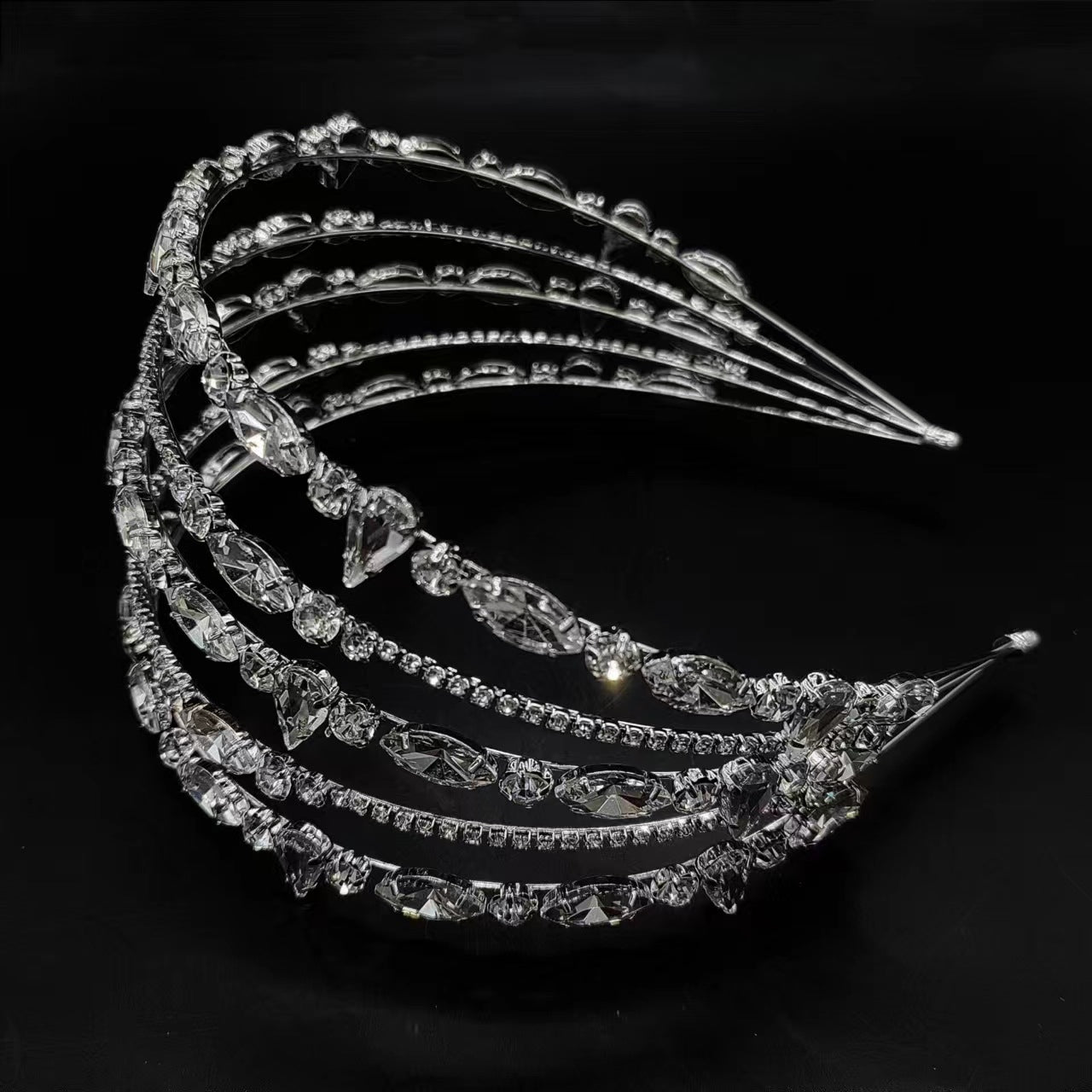 Stunning Multi-layered Crtstal Headband for Bride