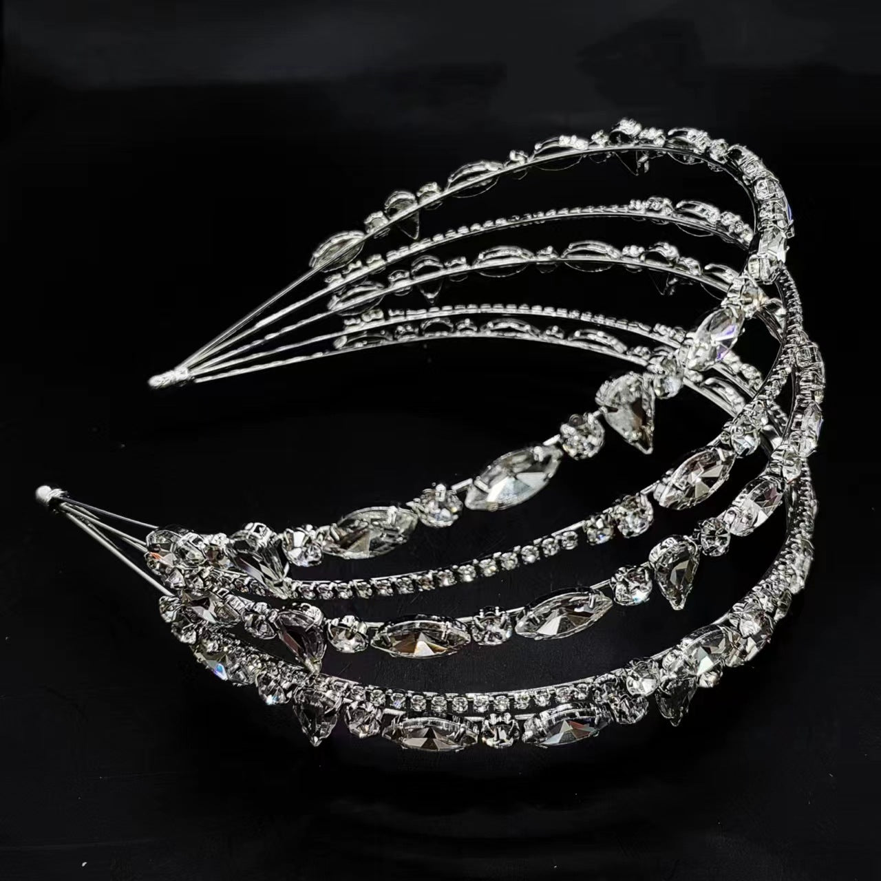 Stunning Multi-layered Crtstal Headband for Bride