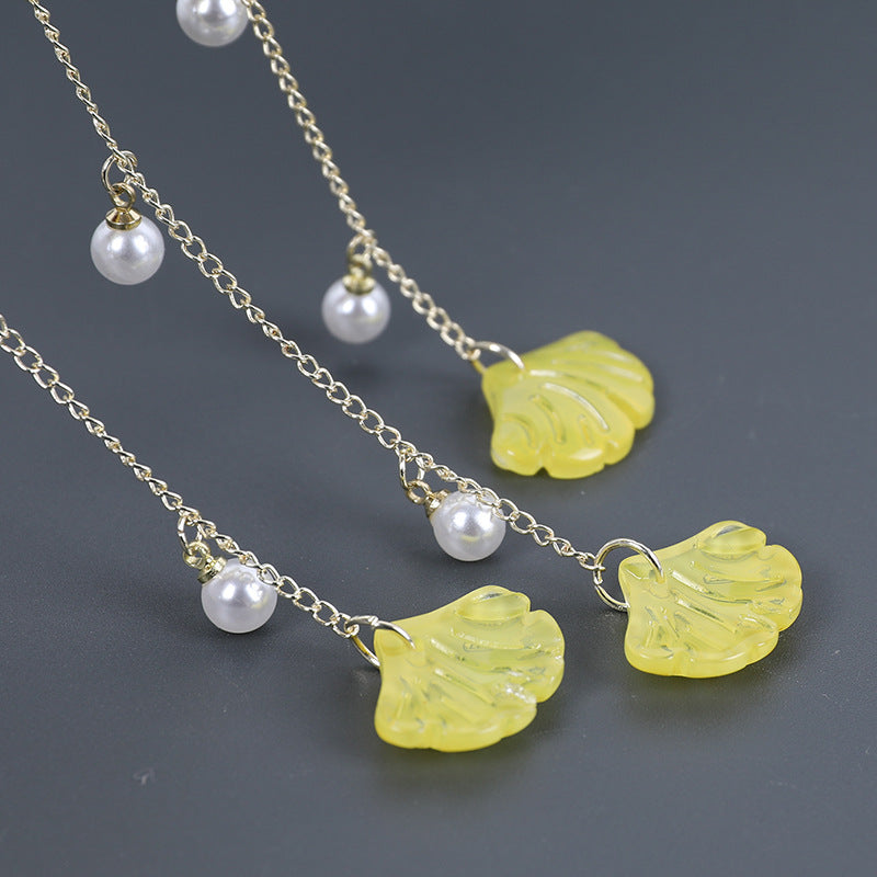 Vintage Ginkgo Tassel Hair Clips