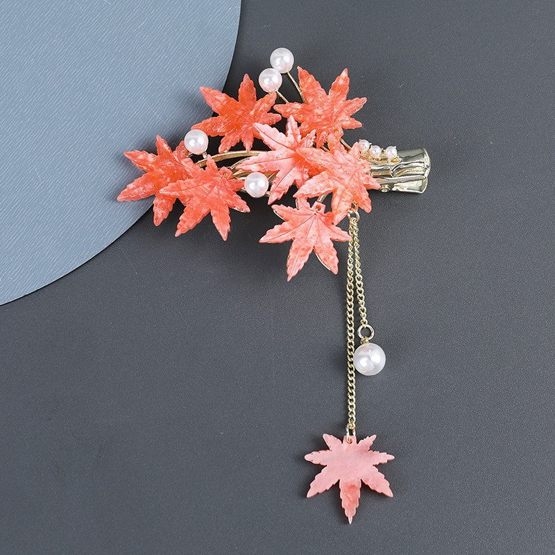 Vintage Ginkgo Tassel Hair Clips