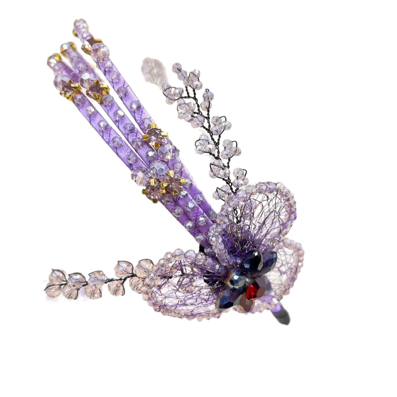 Vintage Handmade Knitted Flower Tassel Headband