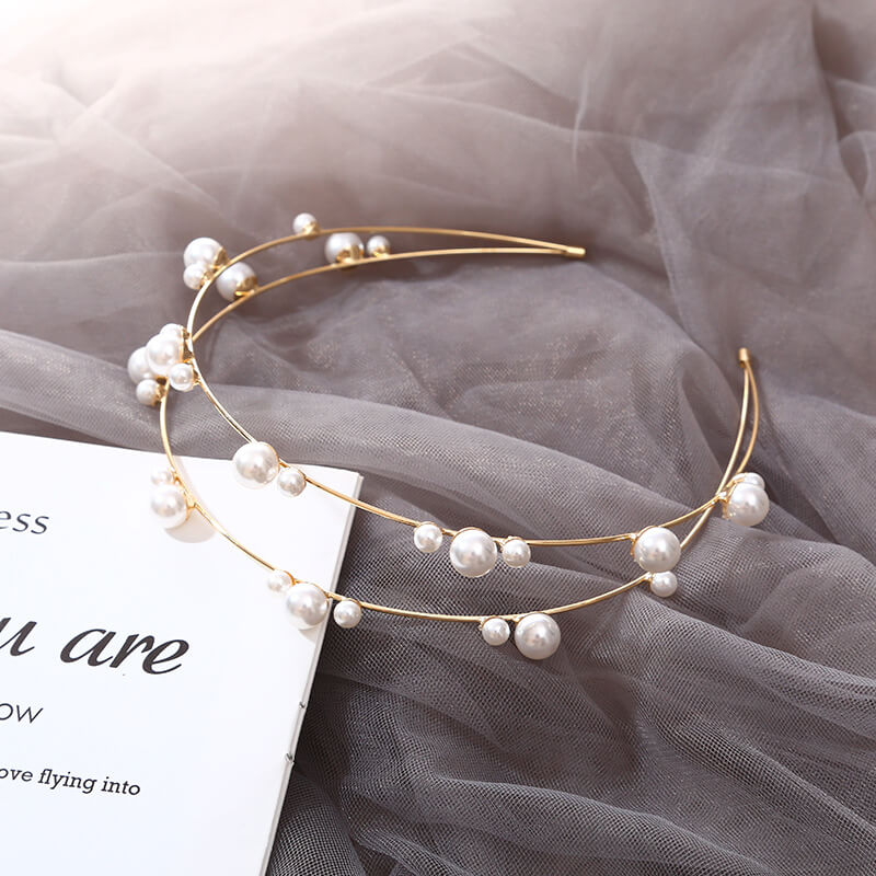 Vintage Handmade Pearls Headband
