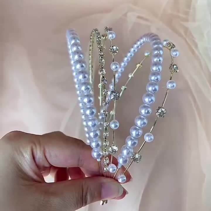 Vintage Handmade Pearls Headband