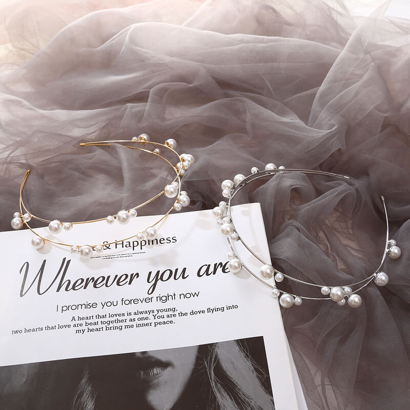 Vintage Handmade Pearls Headband