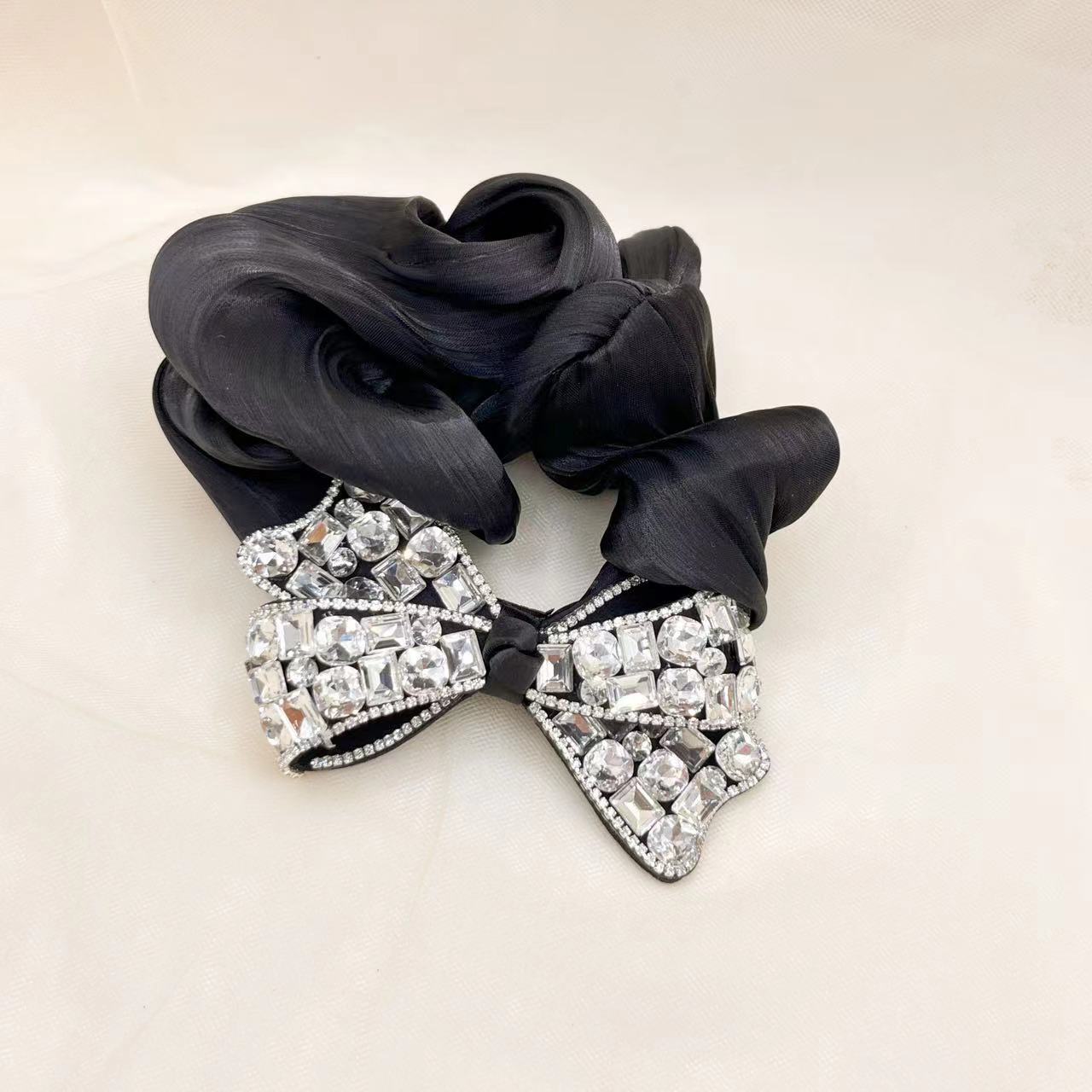 Diamond Bowknot Hair Clip Ponytail Holder Hair Scrunchy