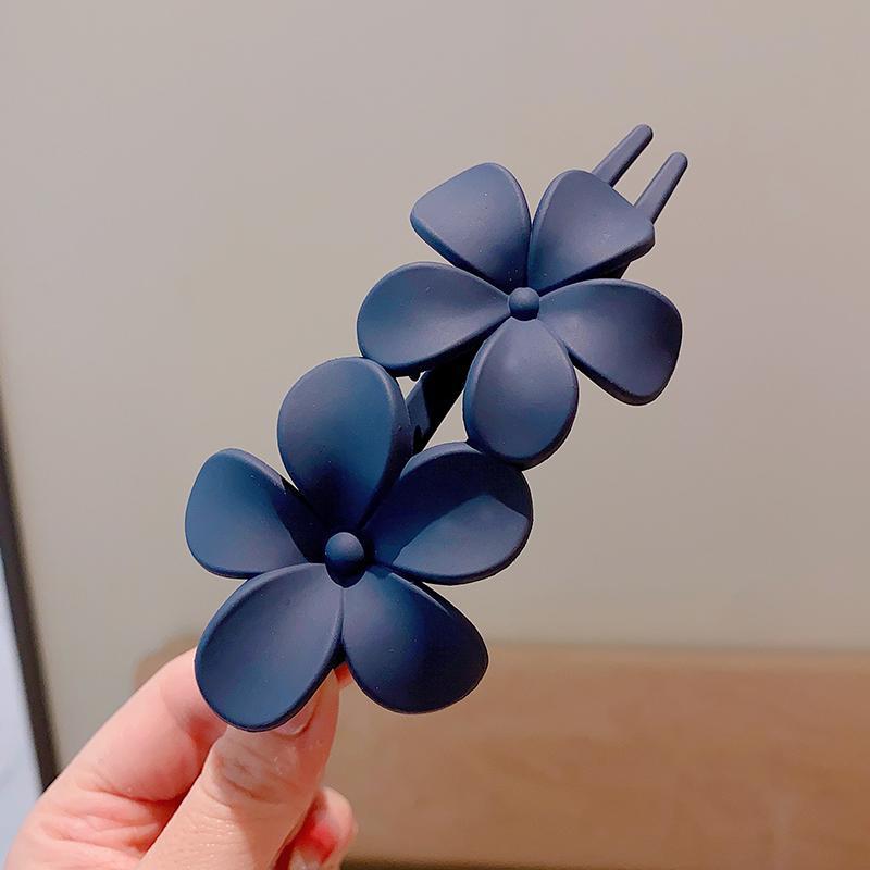 Solid Flower Hair Clips Claws Bun Updo Holders