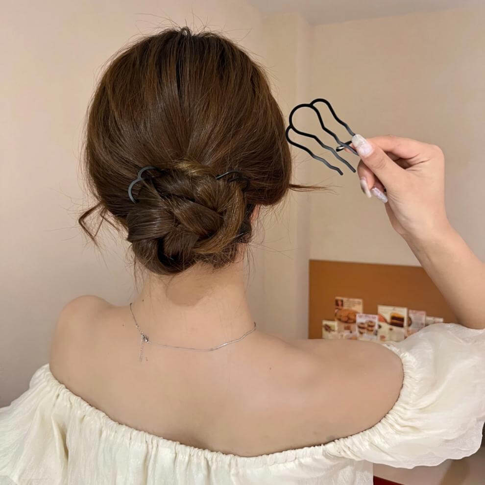 6Pcs Hair Pins Combs  French Twist Updo Hairstyle Tools