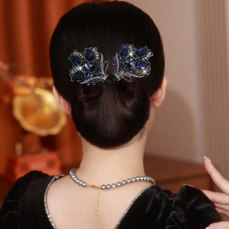 Handmade Tulip Crystal Ponytail Hairstyle Twist Clips