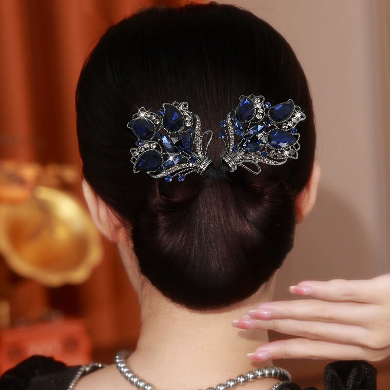 Handmade Tulip Crystal Ponytail Hairstyle Twist Clips