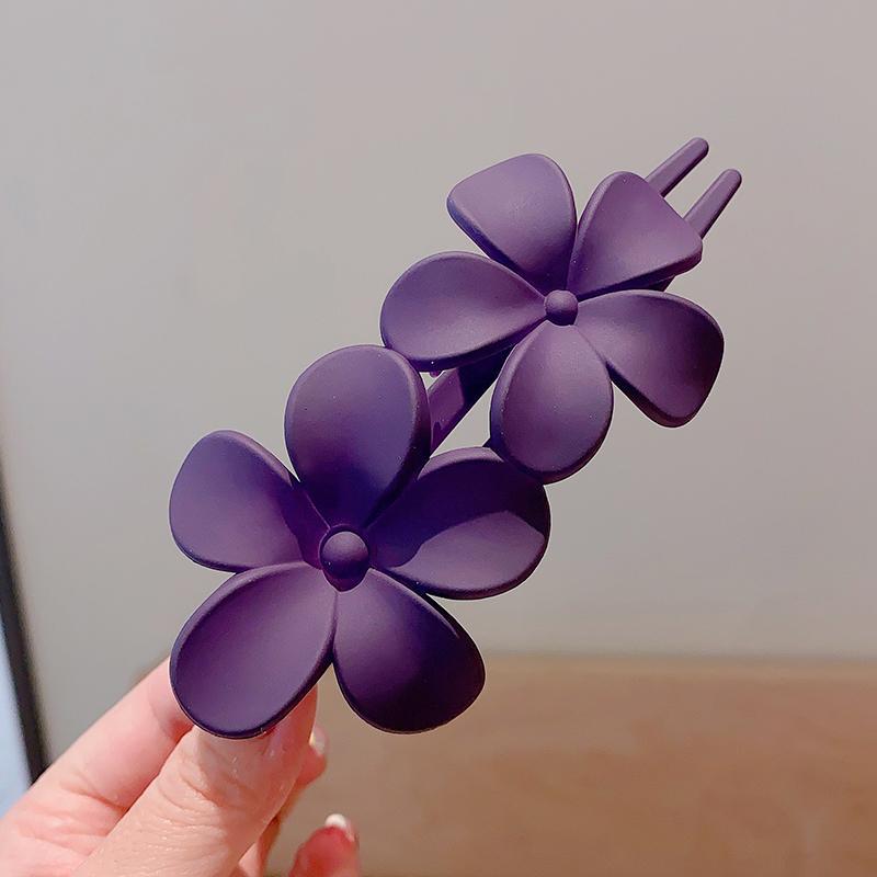 Solid Flower Hair Clips Claws Bun Updo Holders
