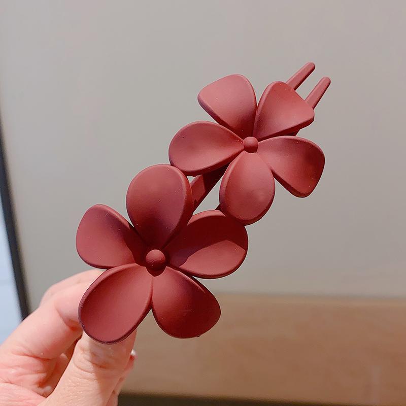 Solid Flower Hair Clips Claws Bun Updo Holders