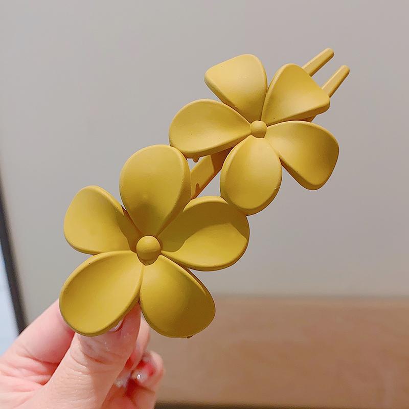 Solid Flower Hair Clips Claws Bun Updo Holders